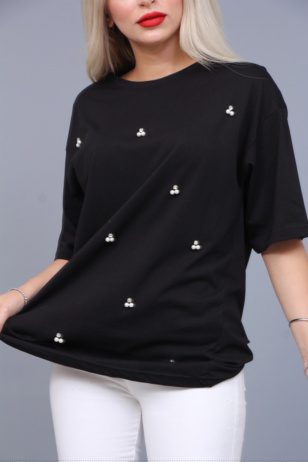 İnci Taşlı Tişört 