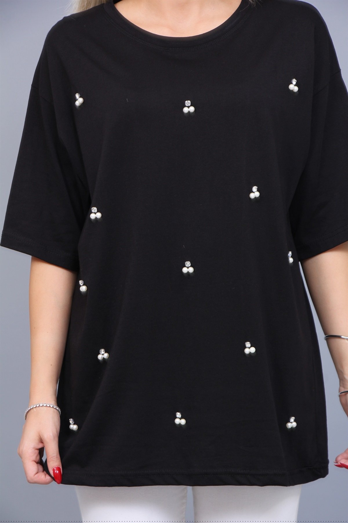 İnci Taşlı Tişört 