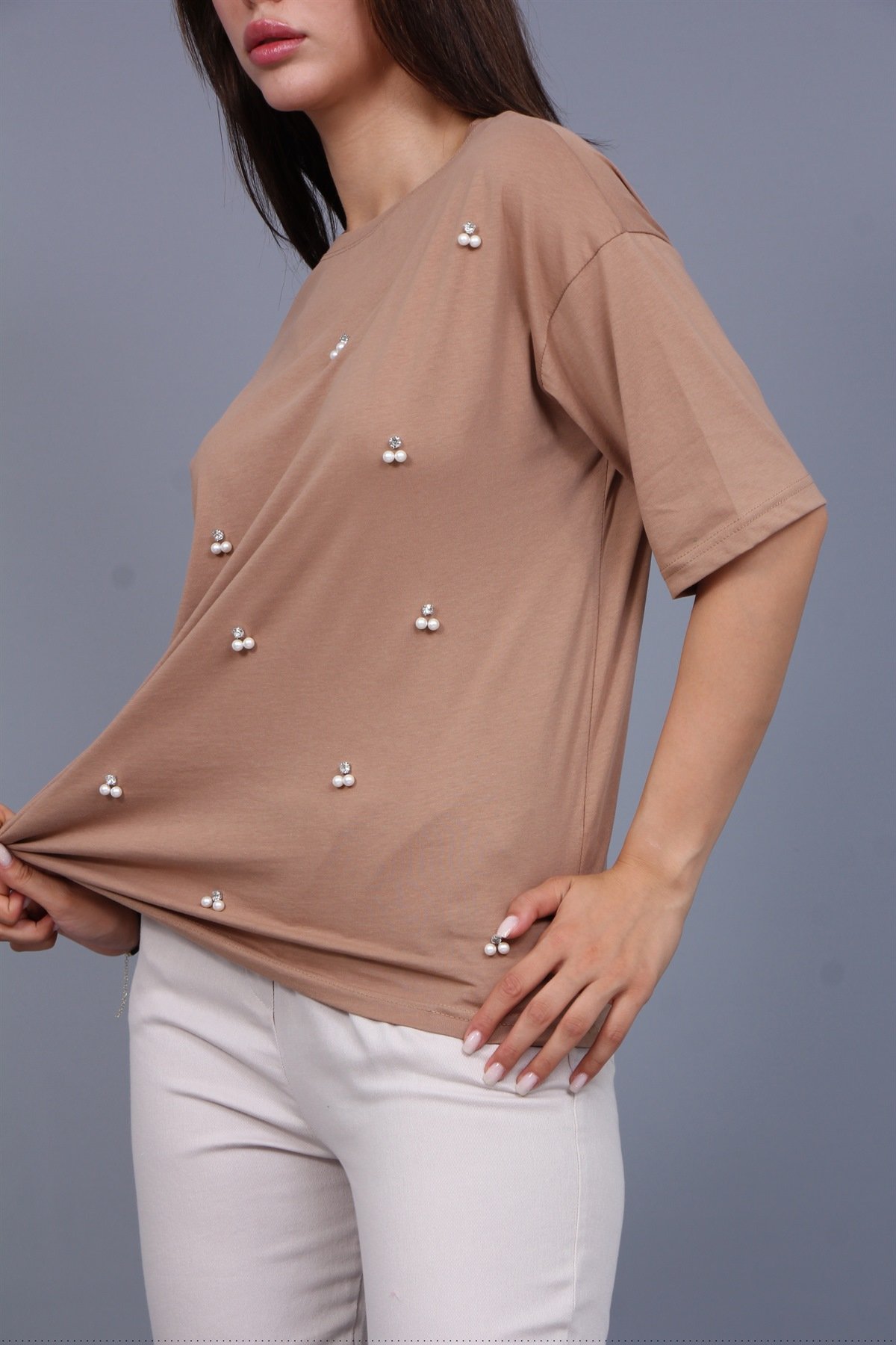 İnci Taşlı Tişört 