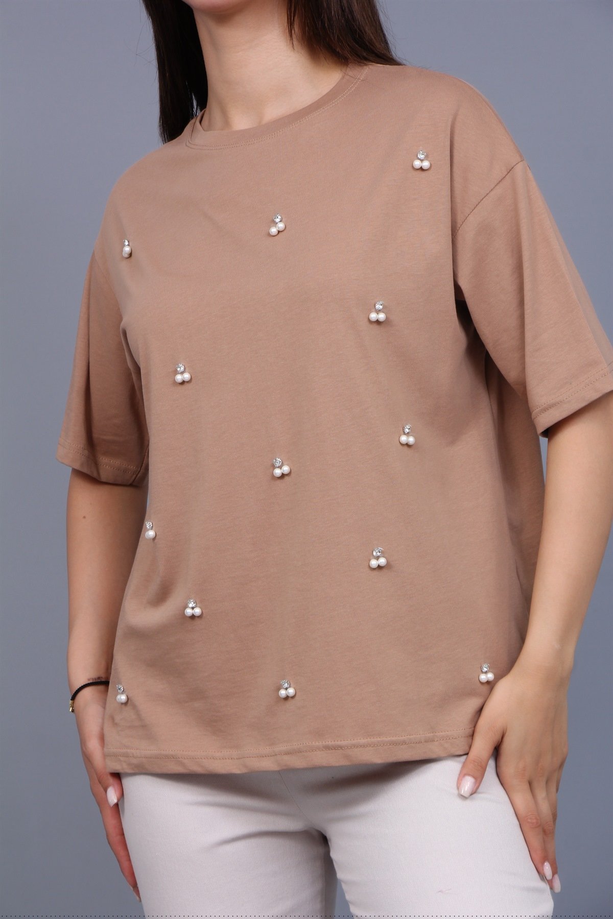 İnci Taşlı Tişört 