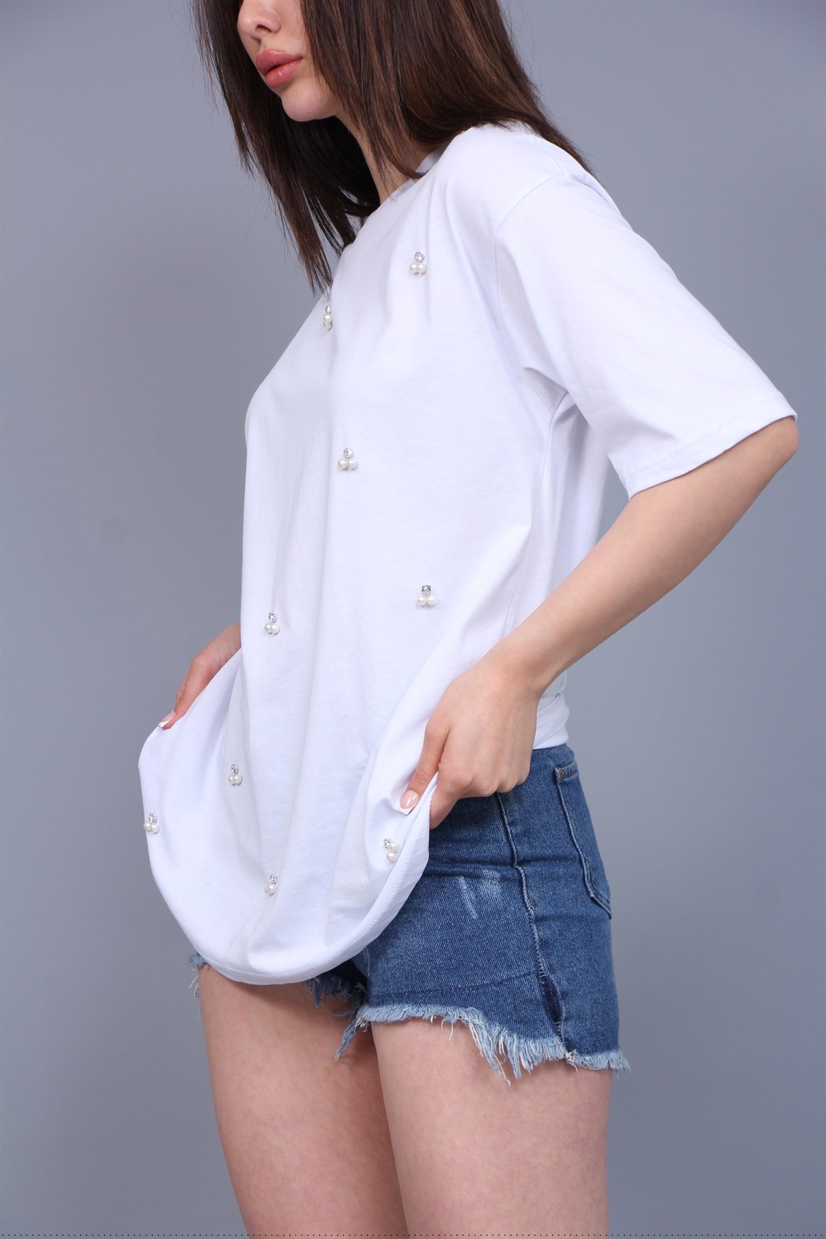 İnci Taşlı Tişört 