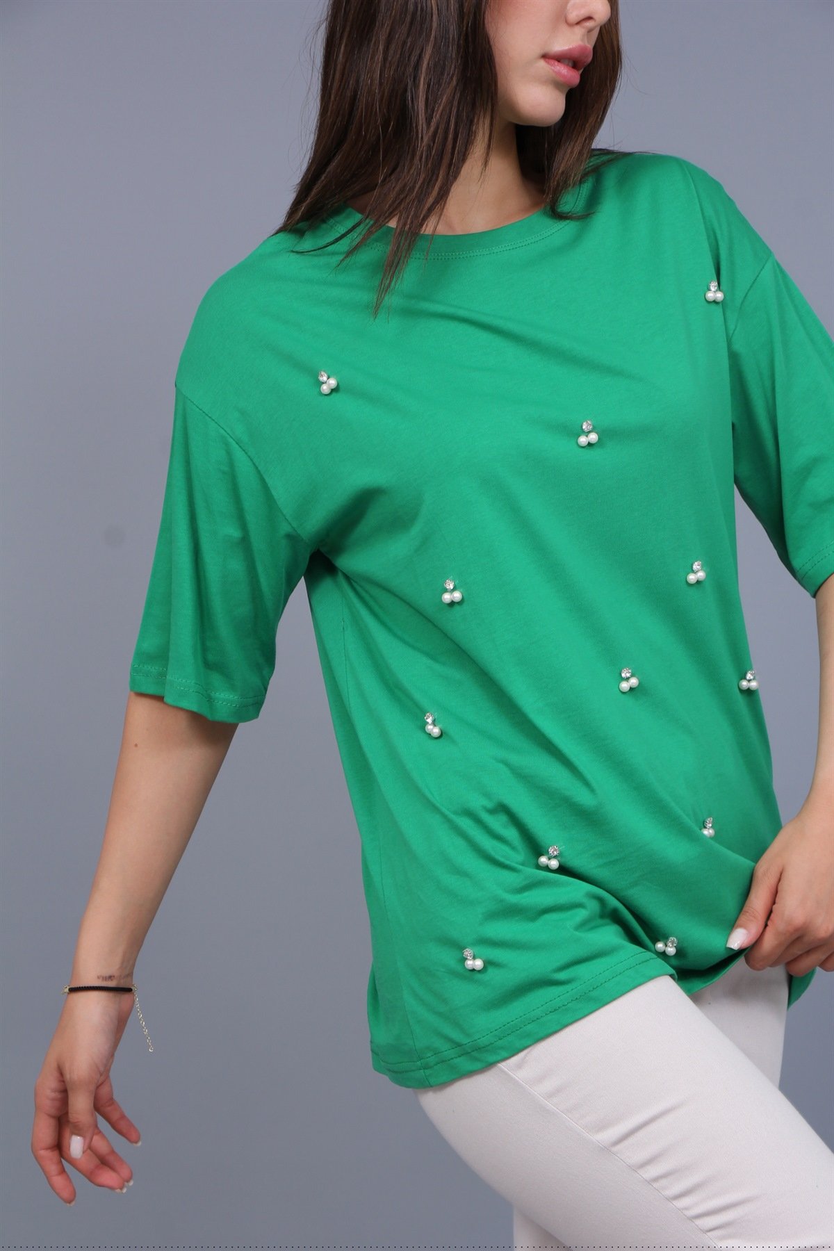 İnci Taşlı Tişört 