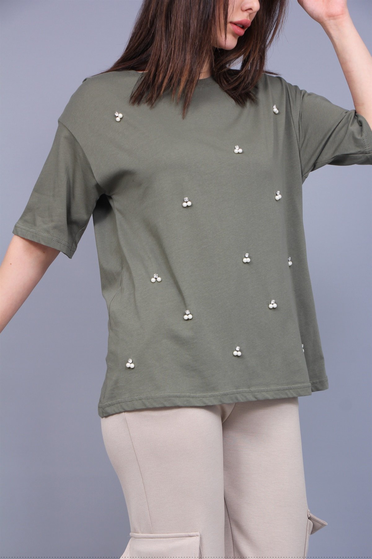 İnci Taşlı Tişört 