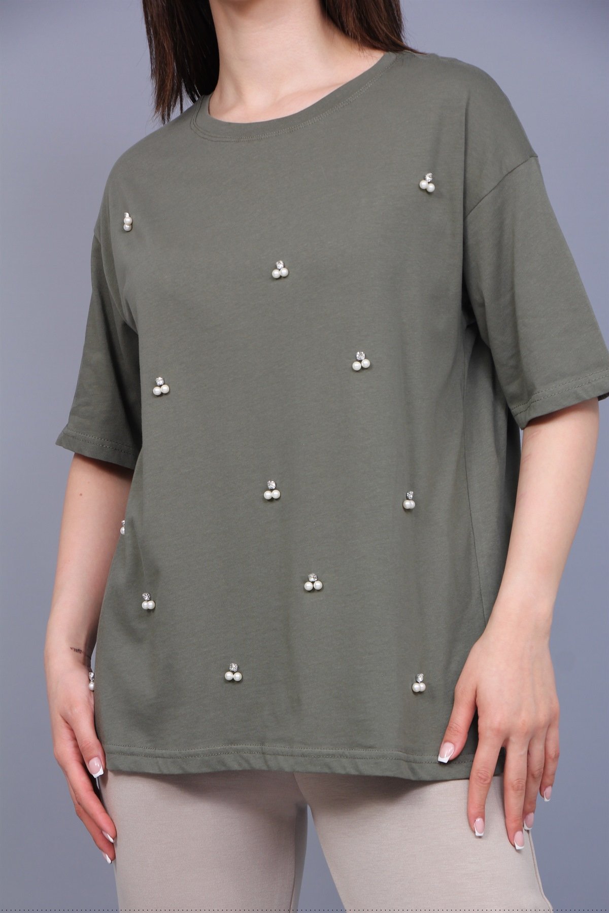 İnci Taşlı Tişört 