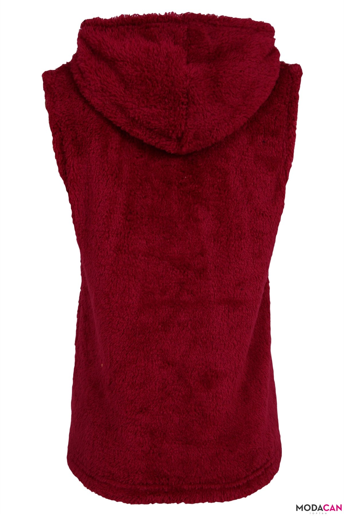 Kapşonlu Peluş Yelek 