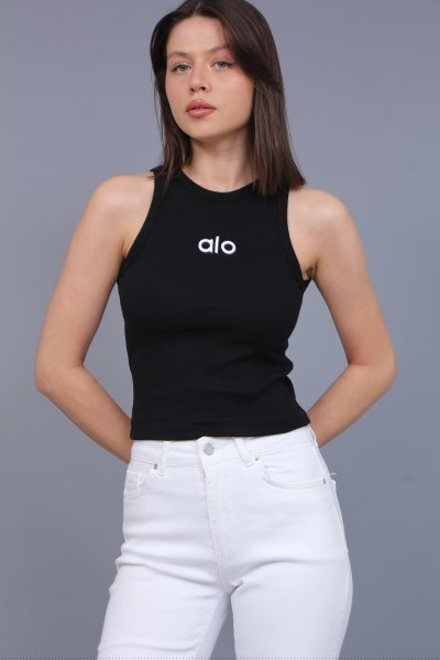 ALO YAZILI SIFIR KOL CROP ATLET