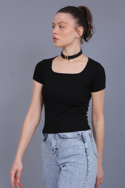 MODEL KUMAŞ KARE YAKA CROP
