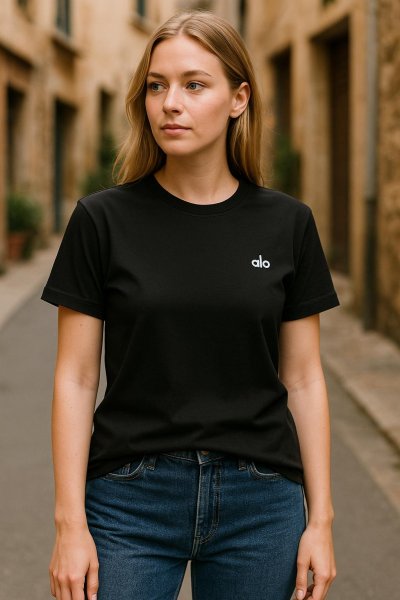 ALO YAZILI İKİ İPLİK CROP TİŞÖRT