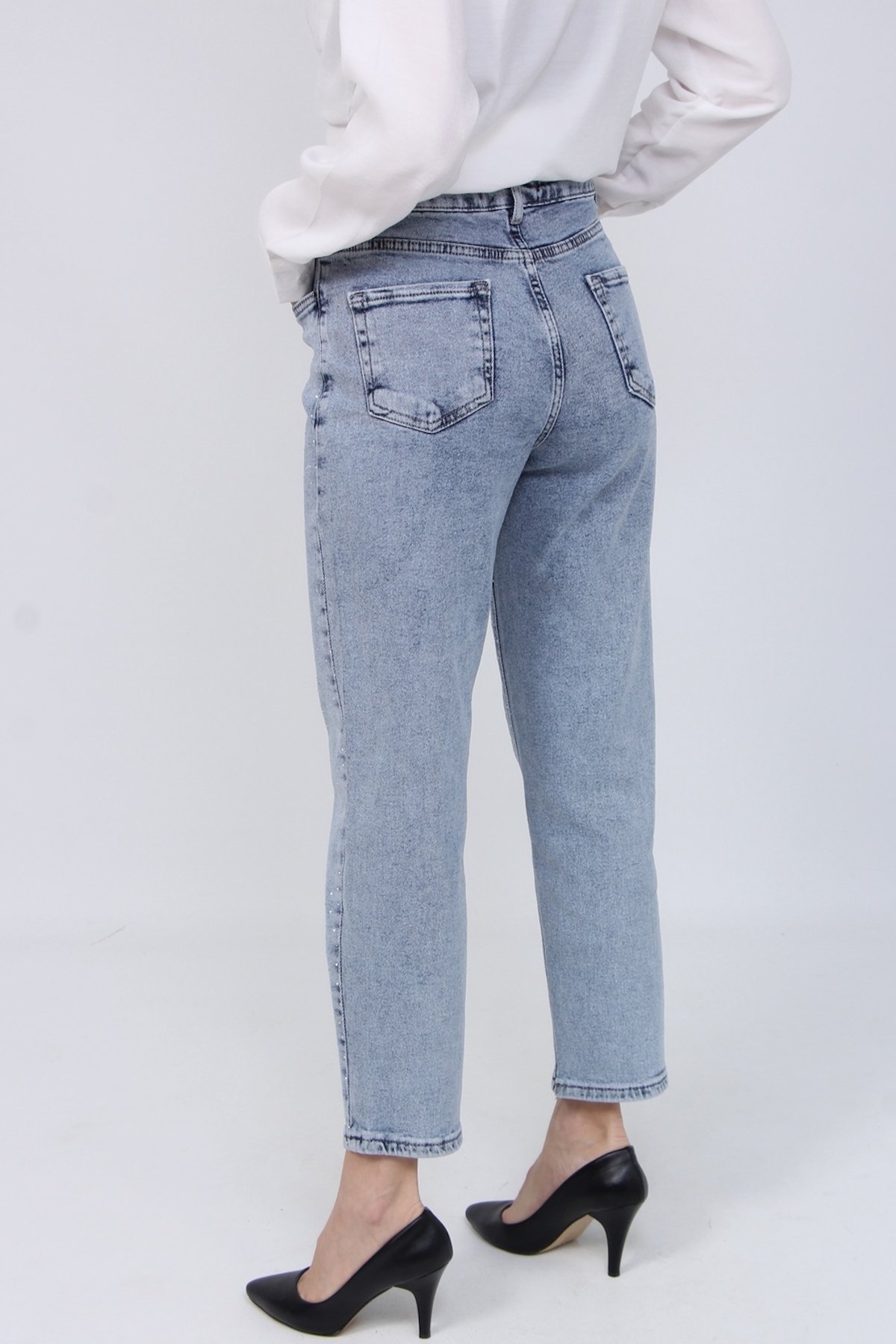 Taşlı Boyfrend Pantolon 