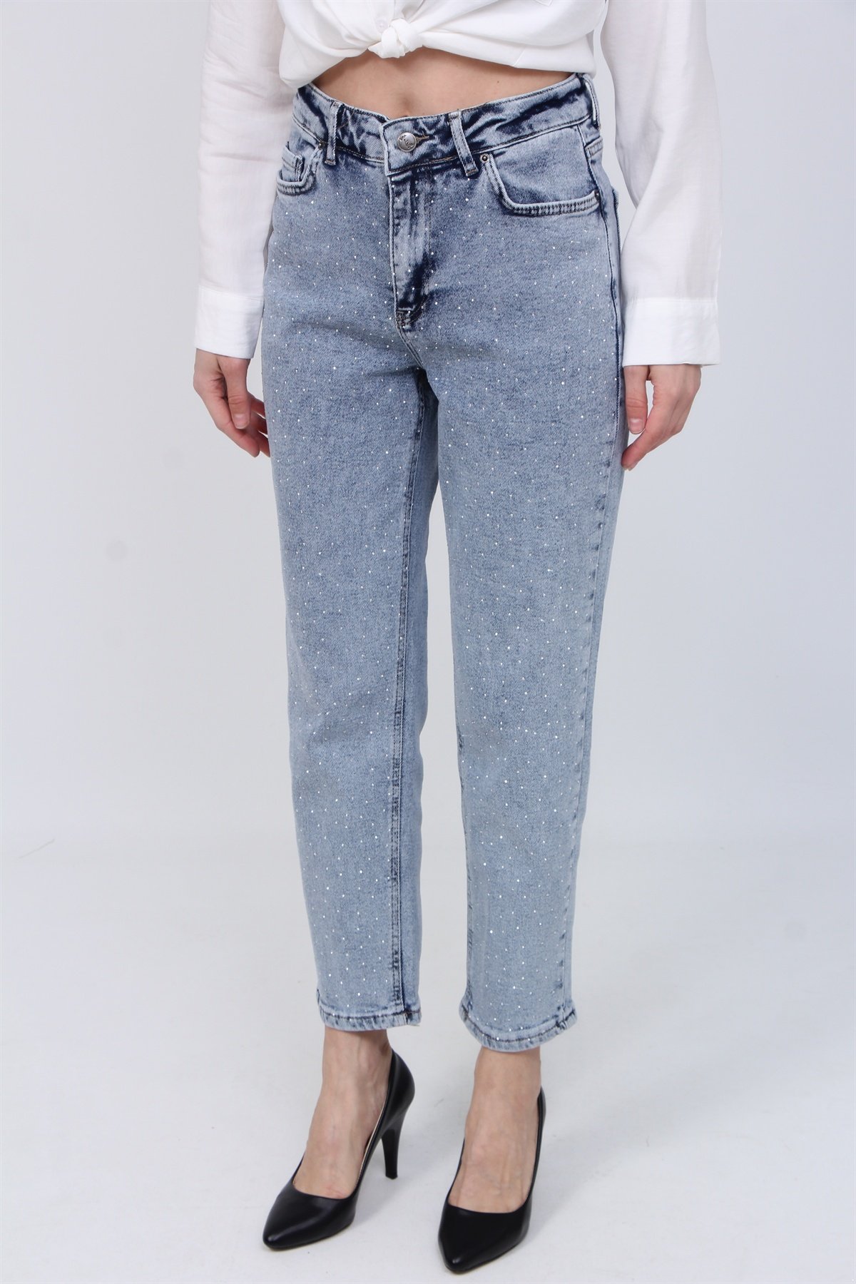 Taşlı Boyfrend Pantolon 