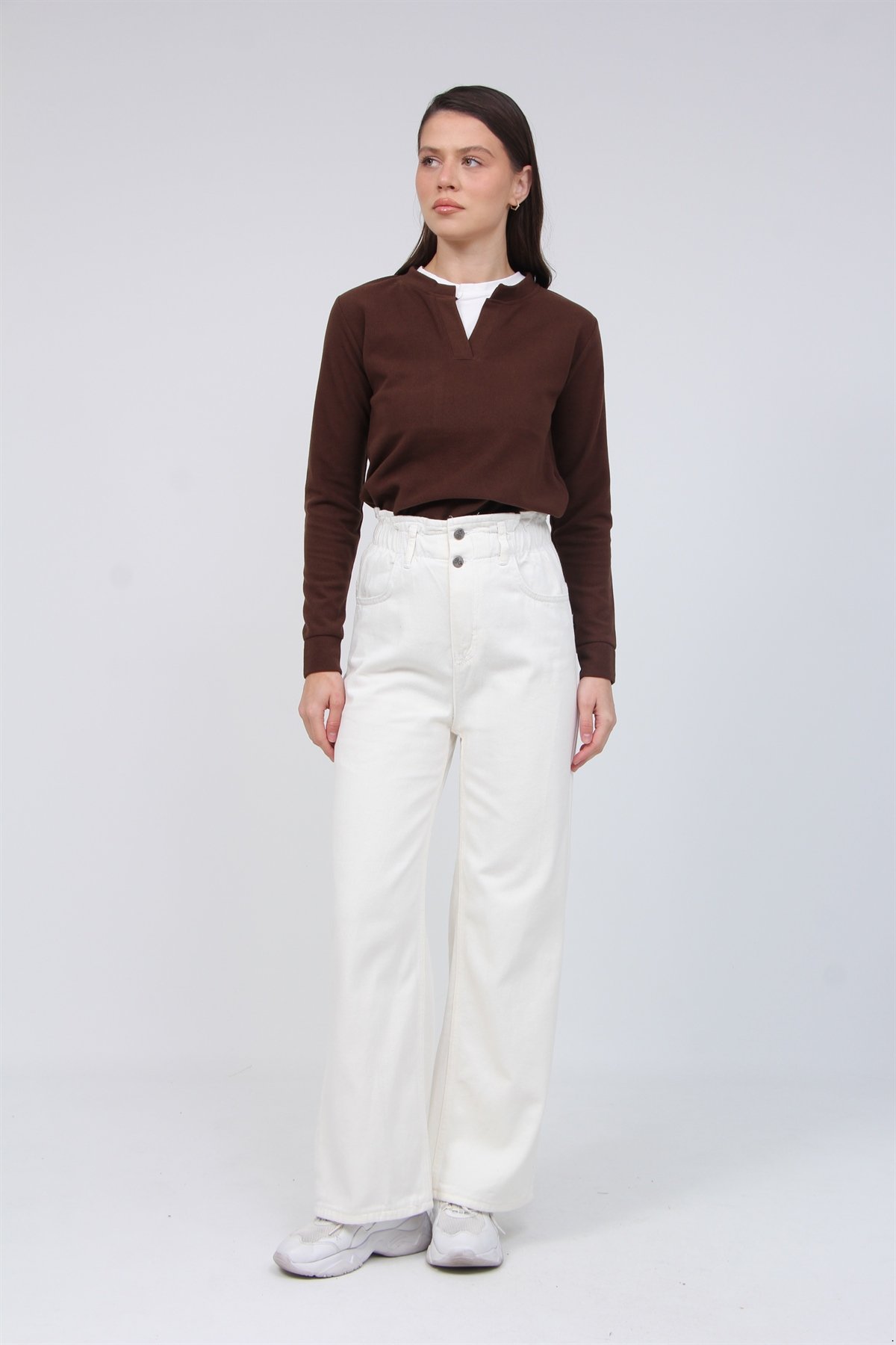 Beli Lstikli Gabardin Pantolon 