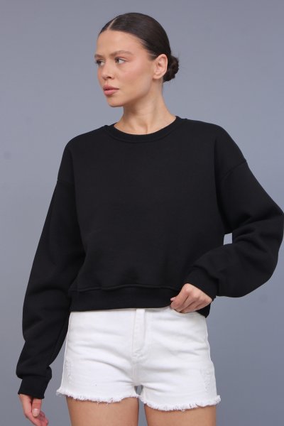 3 İPLİK CROP ŞARDONLU SWEAT