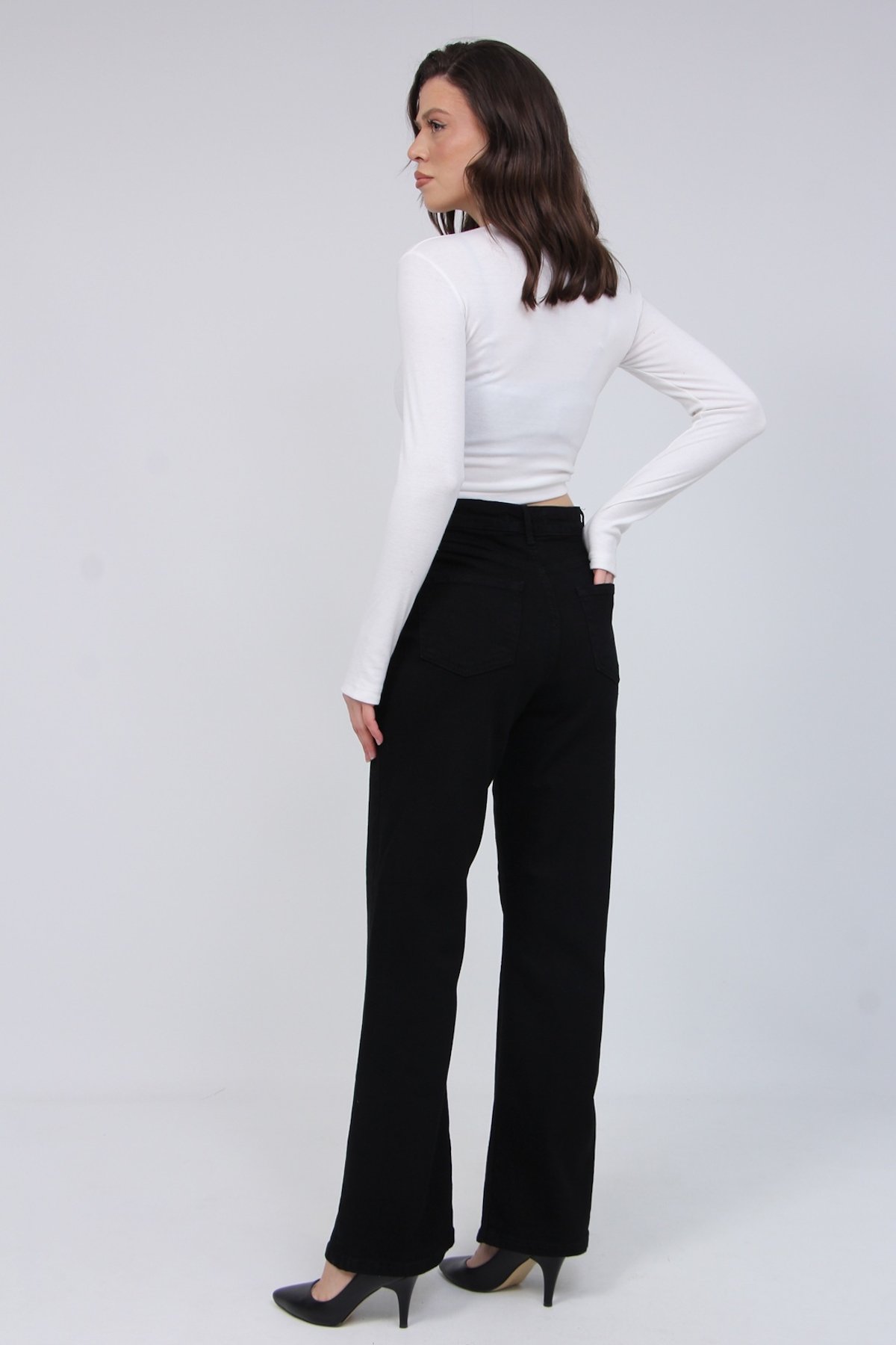 Likralı Palazo Kot  Pantolon 