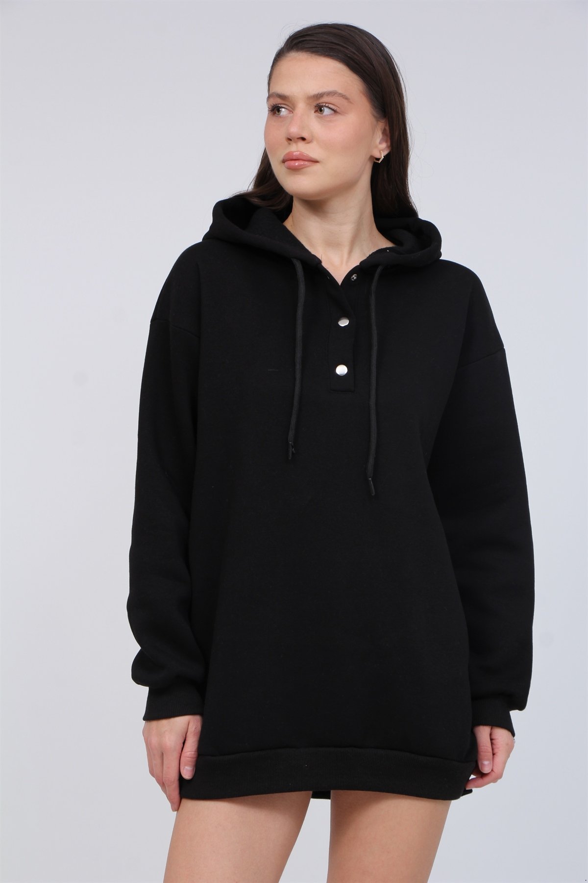 3 İplik Şardonlu Çıt Çıtlı Sweat 