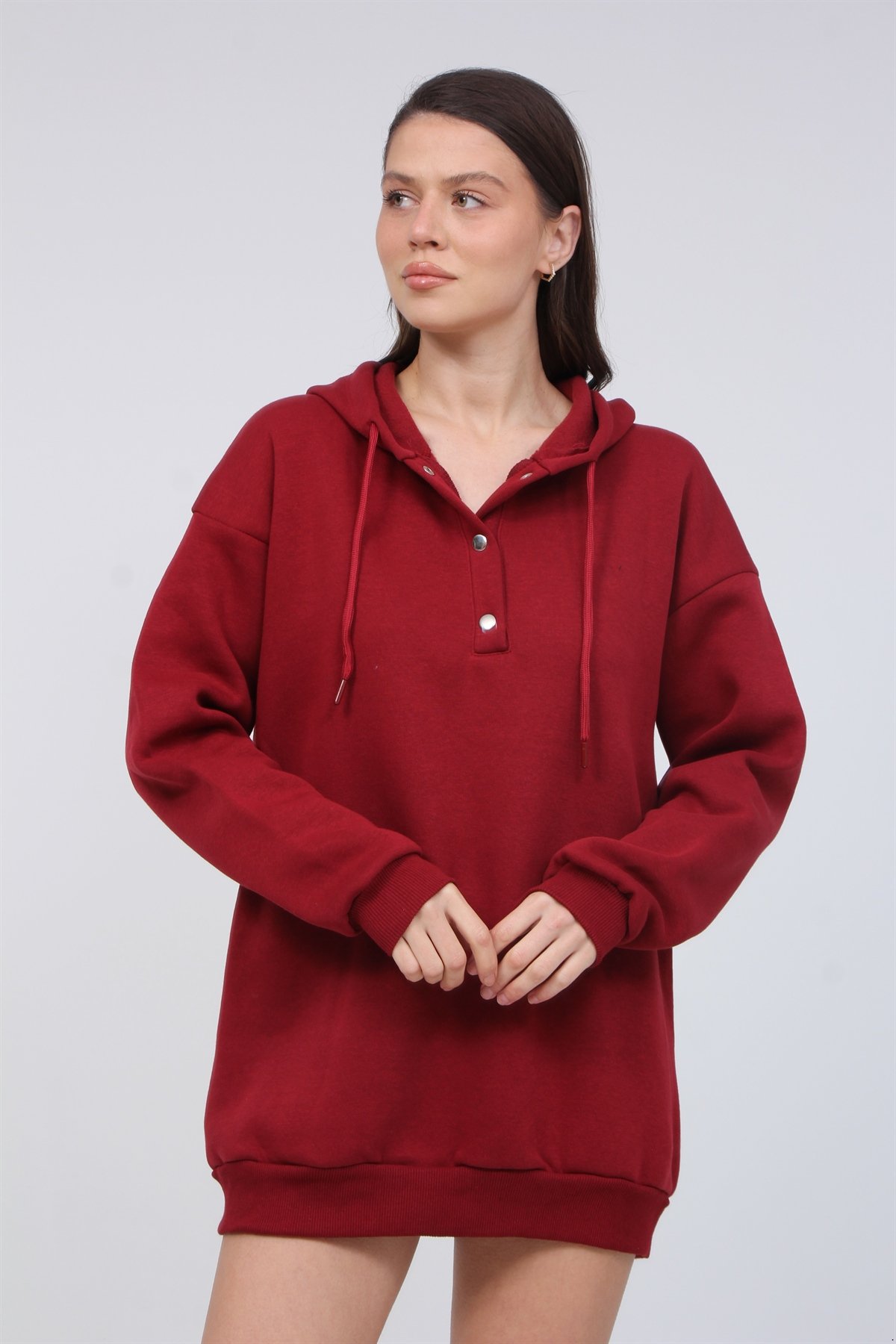 3 İplik Şardonlu Çıt Çıtlı Sweat 