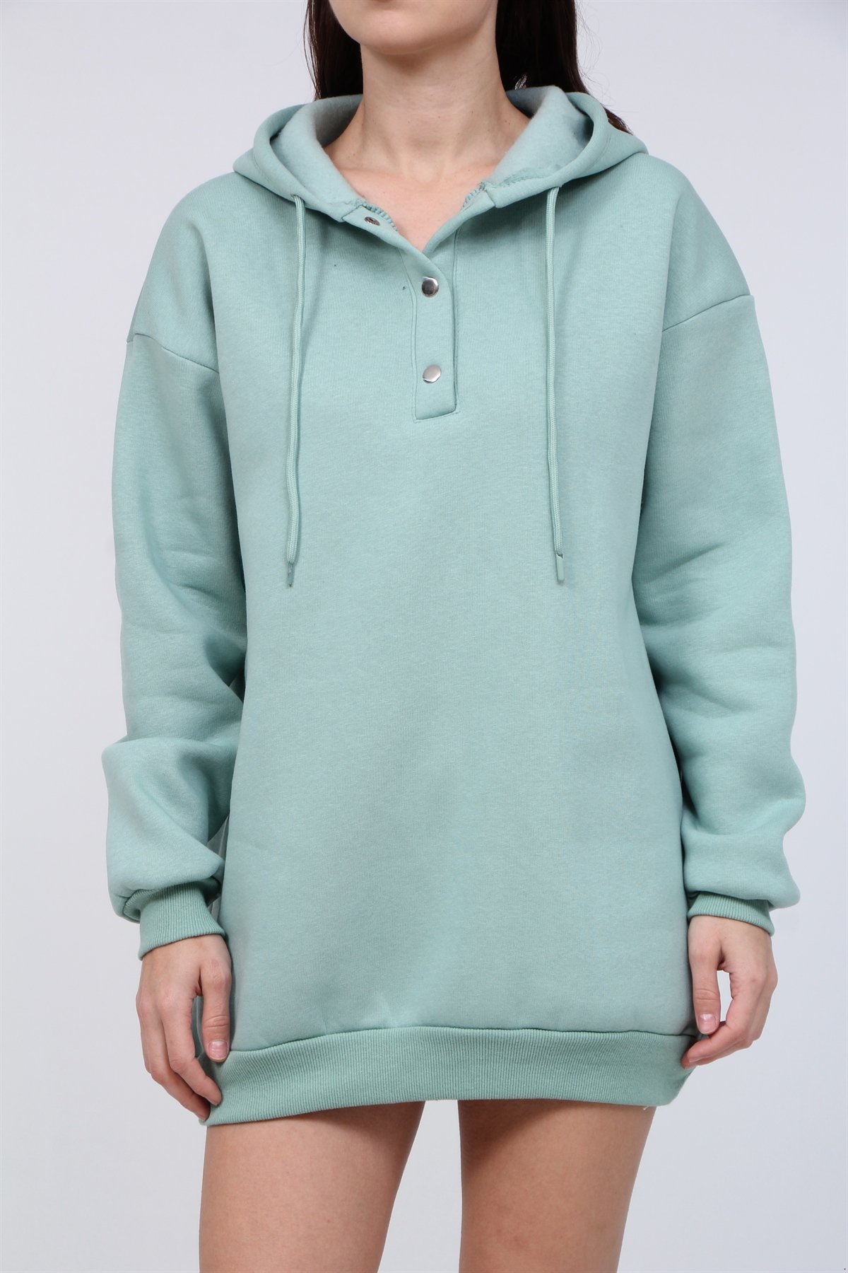 3 İplik Şardonlu Çıt Çıtlı Sweat 