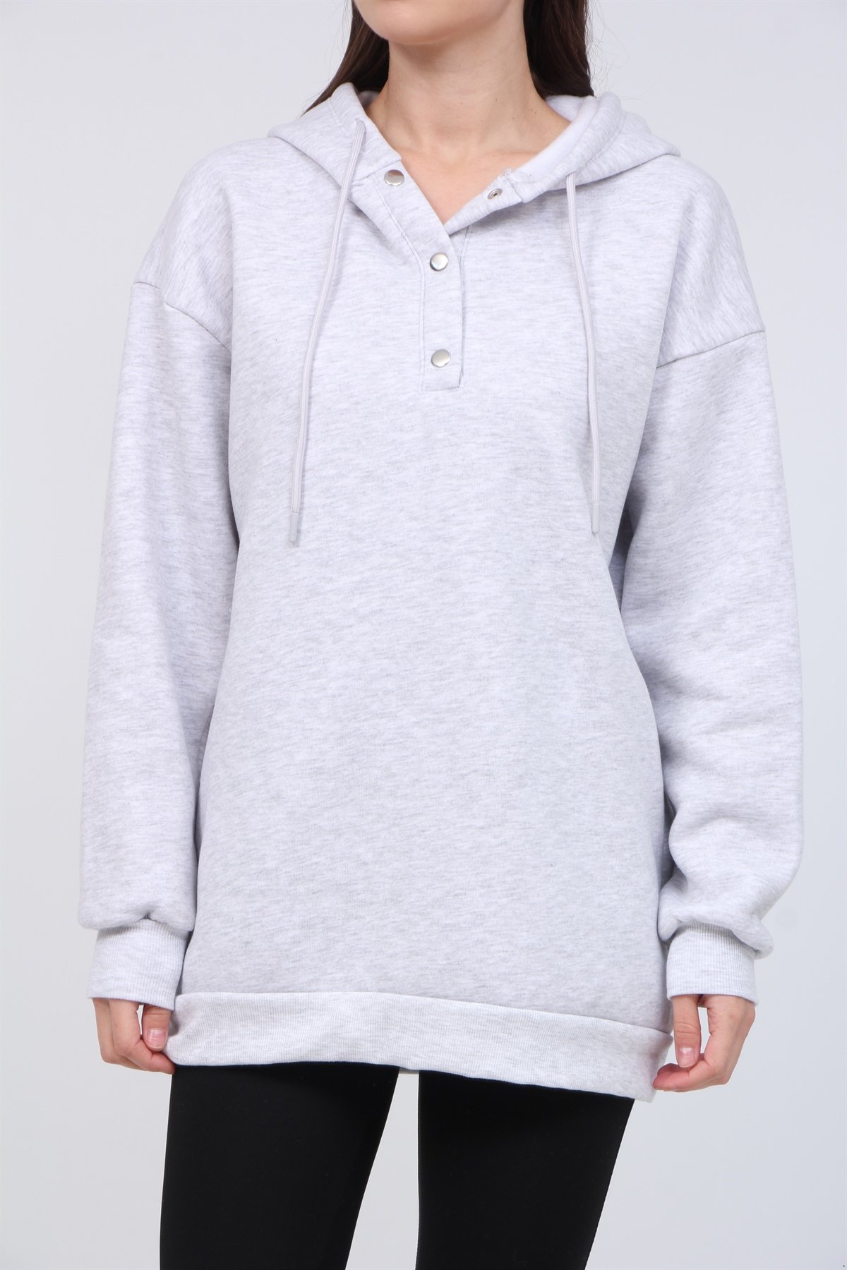 3 İplik Şardonlu Çıt Çıtlı Sweat 