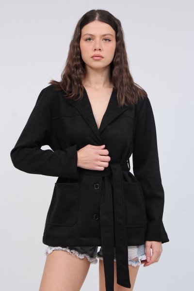 KEMERLİ SÜET CEKET