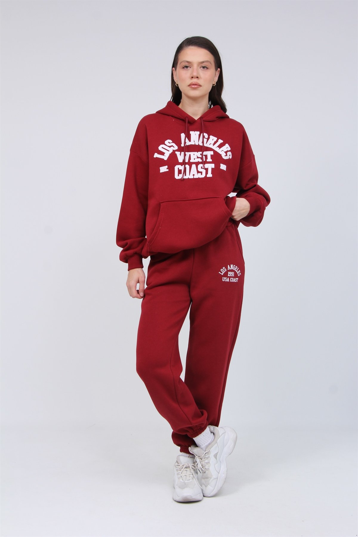 Los Angeles Yazılı 3 İplik Şardonlu Takım 