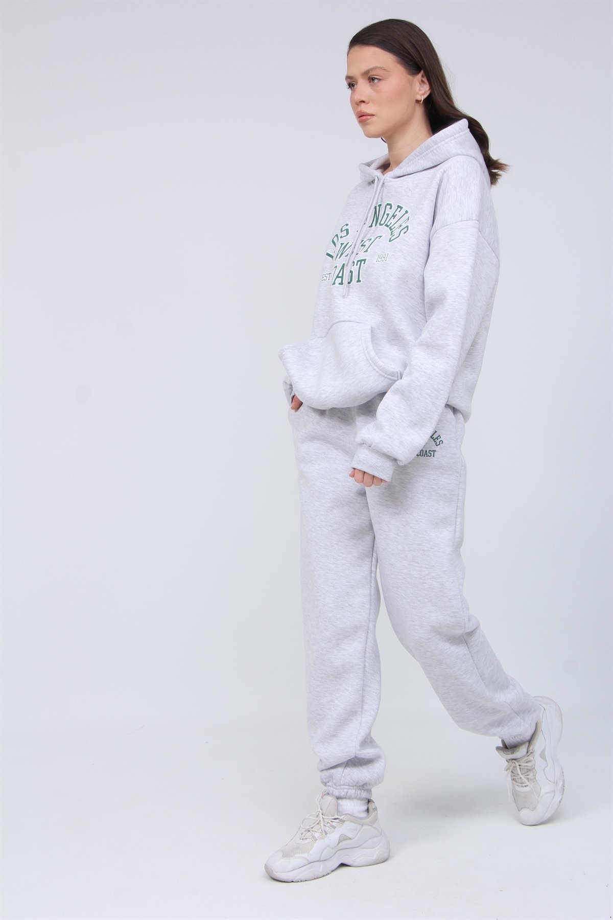 Los Angeles Yazılı 3 İplik Şardonlu Takım 