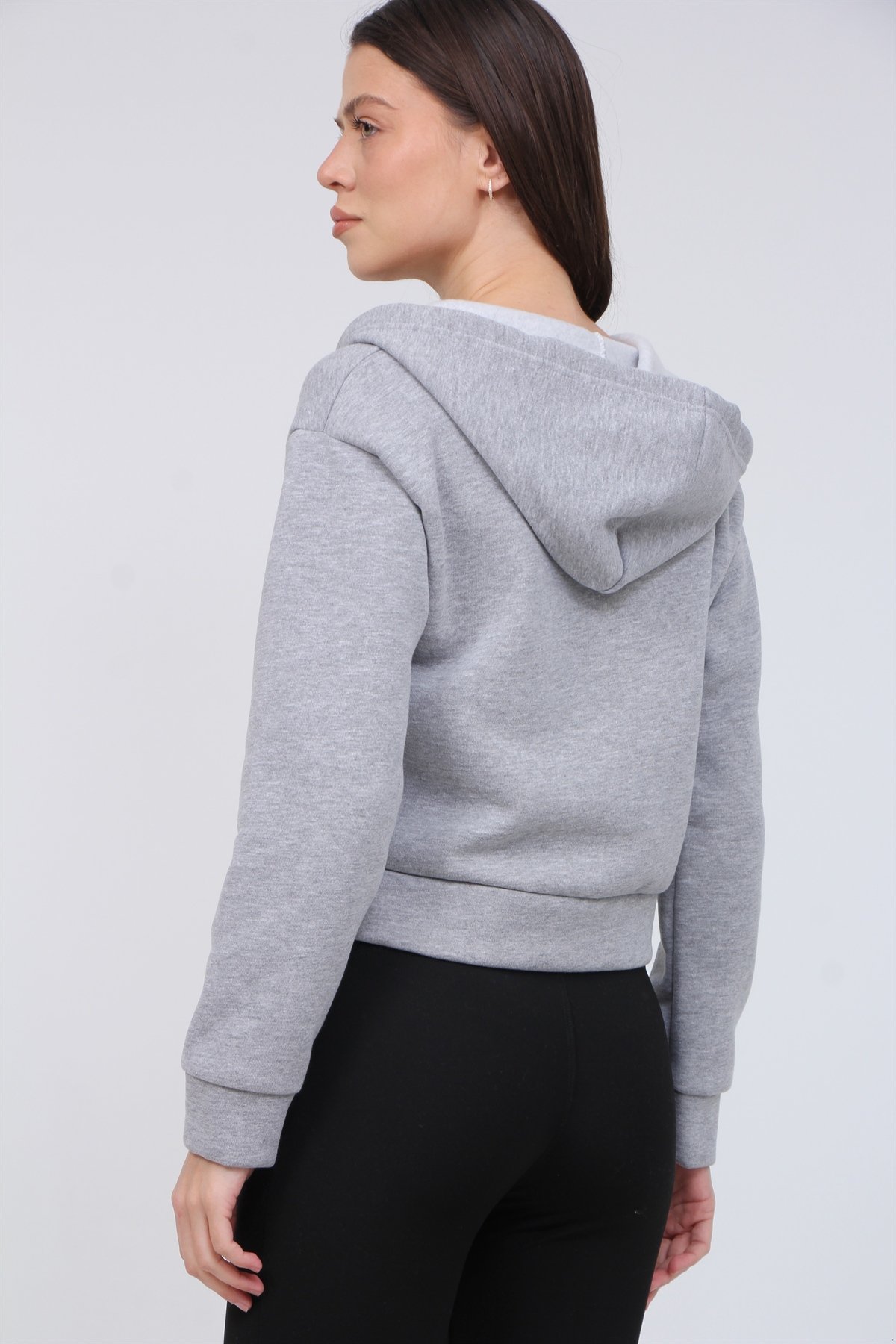 Fermuarlı Crop Sweat 