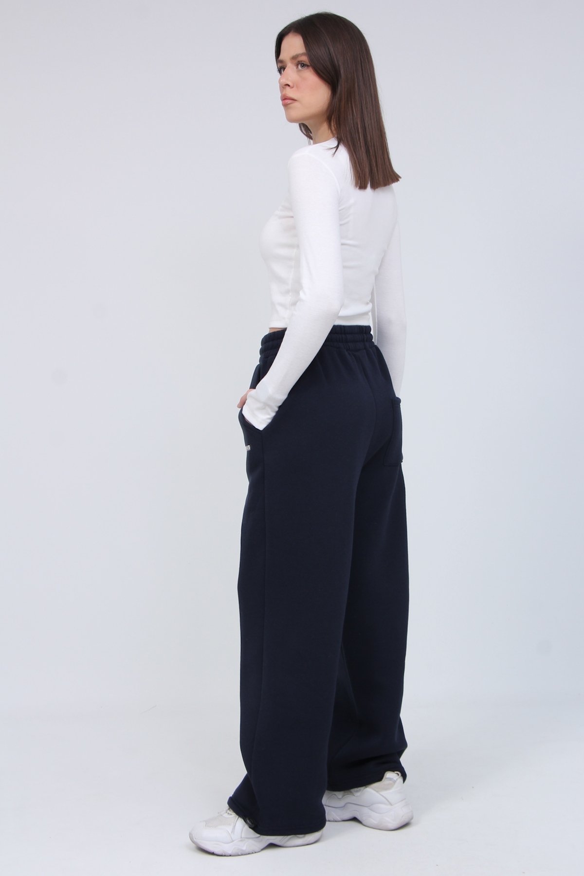 Wrstbhvr Yazılı 3 İplik Şardonlu Bol Paça Eşofman 