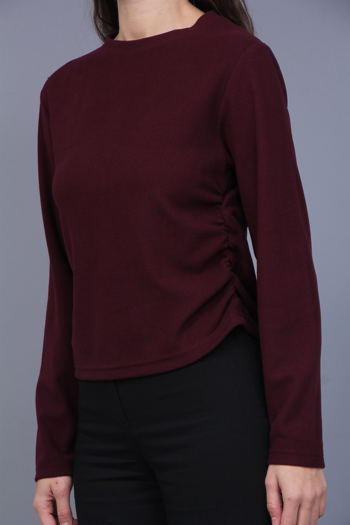 Yanı Büzgülü Bluz 