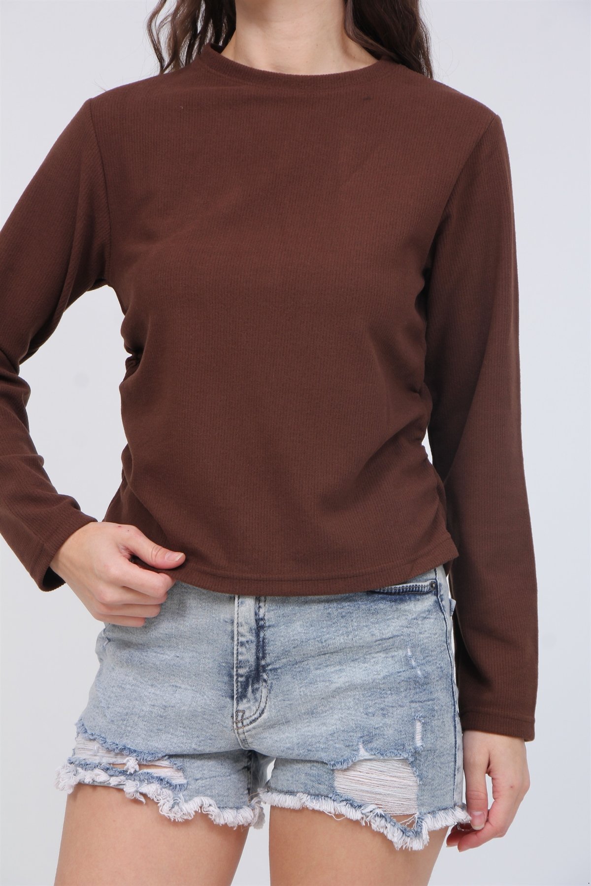 Yanı Büzgülü Bluz 