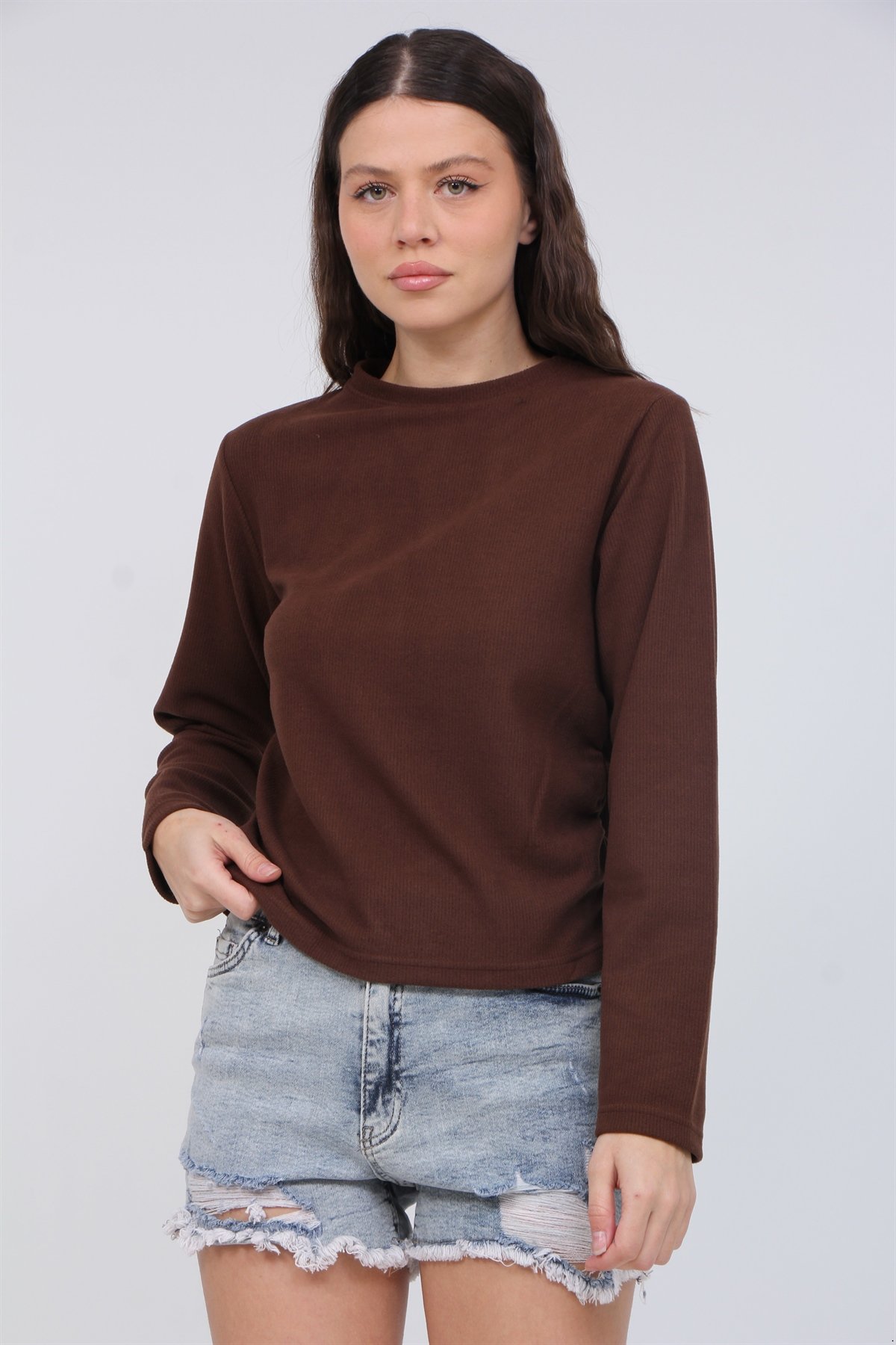 Yanı Büzgülü Bluz 