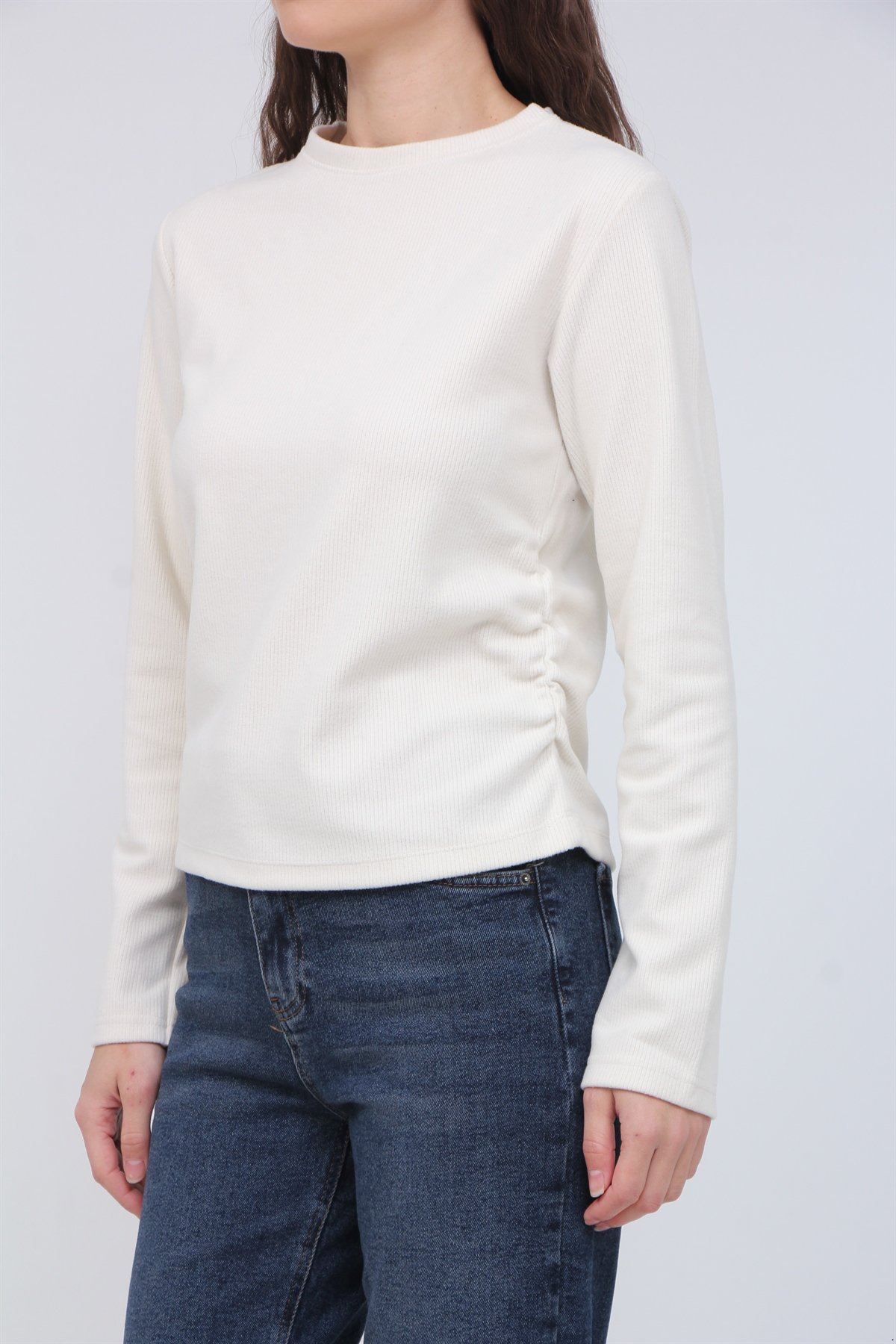 Yanı Büzgülü Bluz 