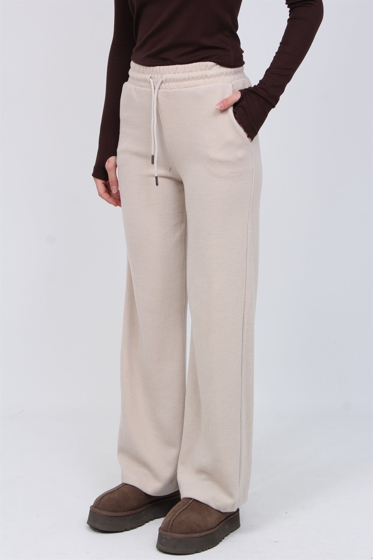 Selanik Örgü Bol Paça Pantolon 