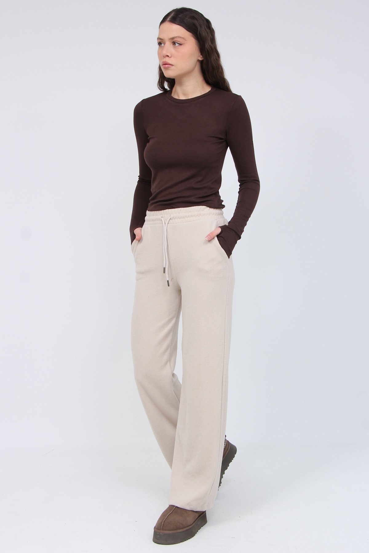 Selanik Örgü Bol Paça Pantolon 