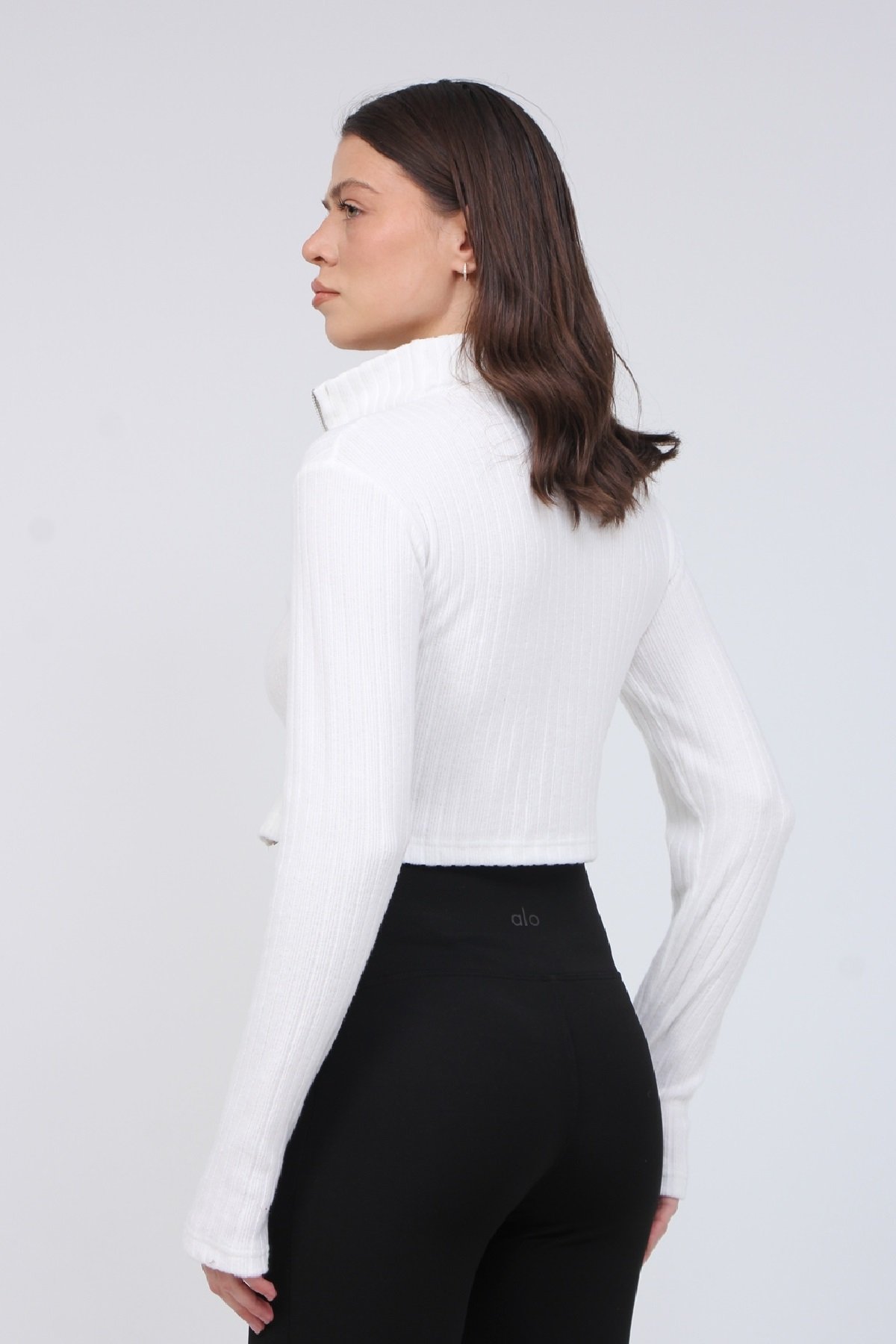 Fermuarlı Crop Hırka 