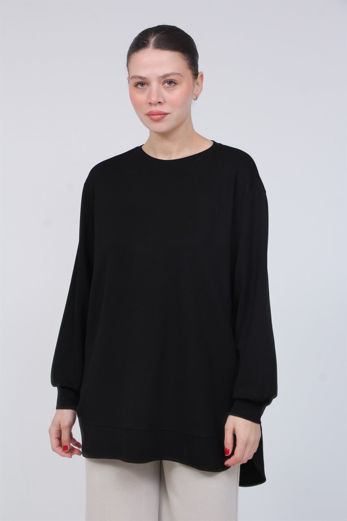 Yan Detaylı Modal Kumaş Tunik 