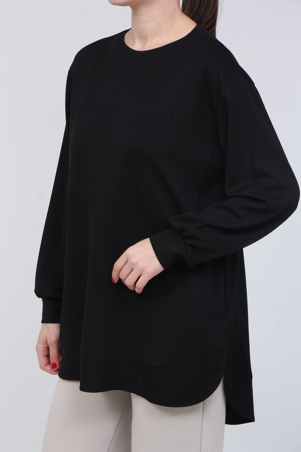 Yan Detaylı Modal Kumaş Tunik 