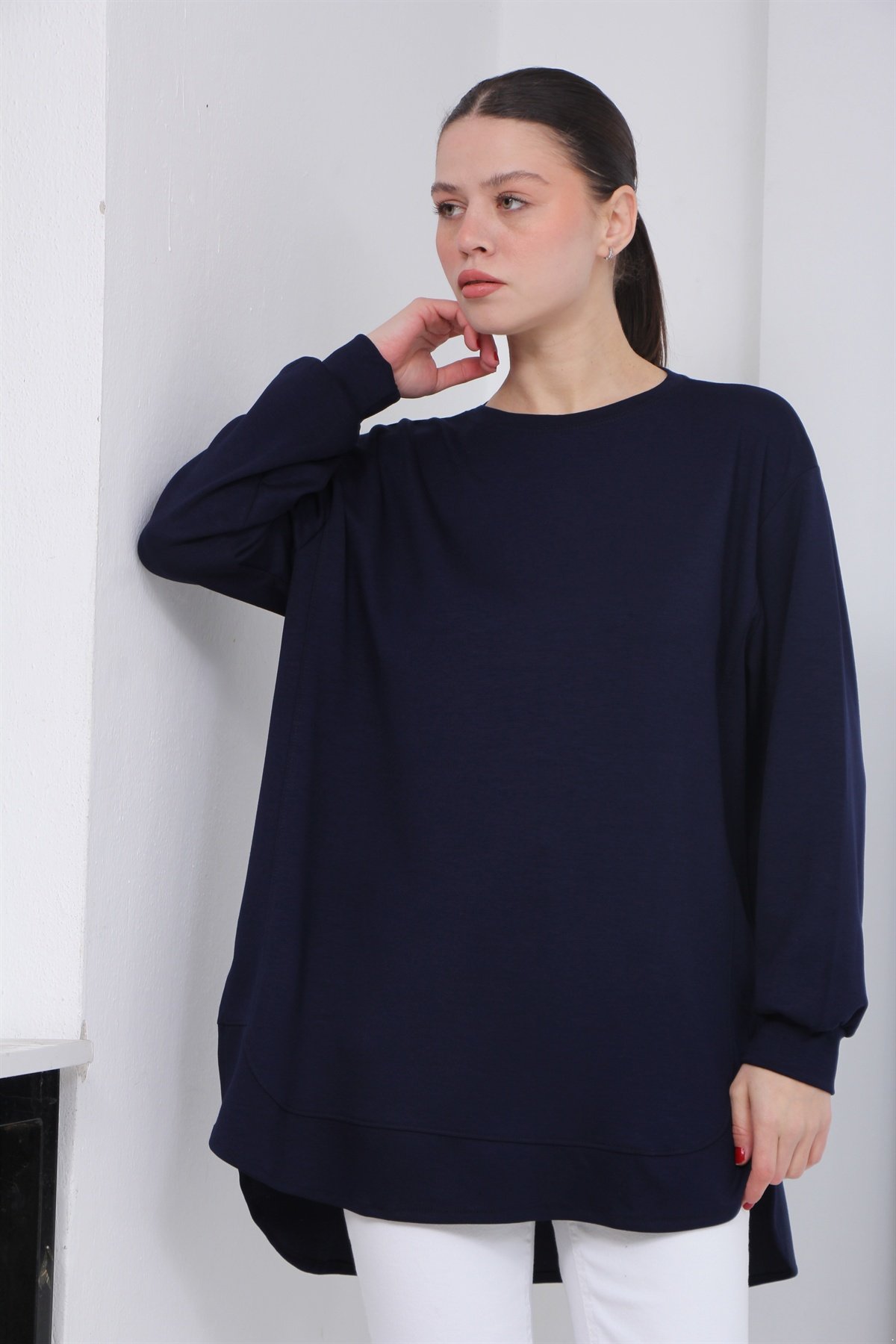 Yan Detaylı Modal Kumaş Tunik 