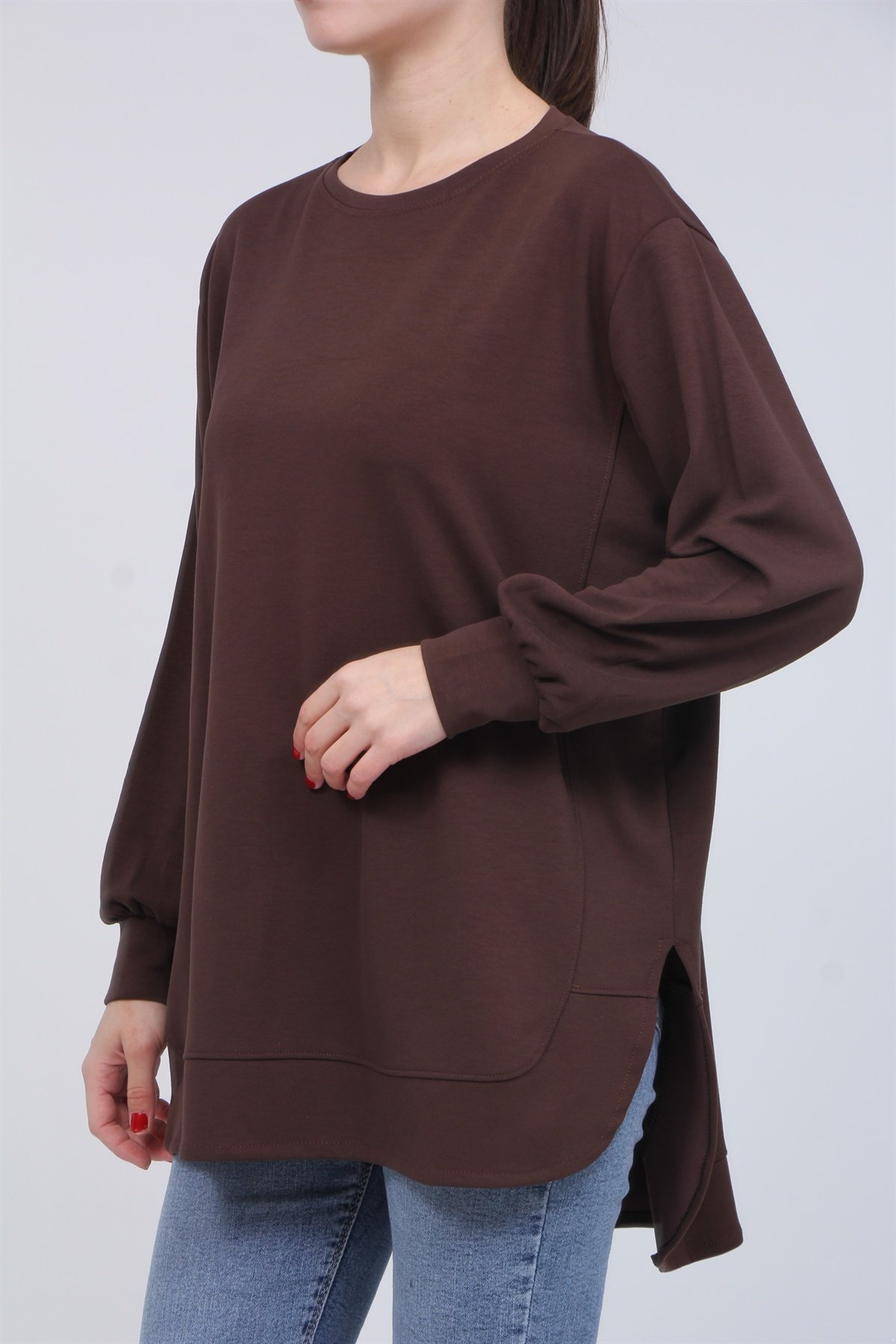 Yan Detaylı Modal Kumaş Tunik 