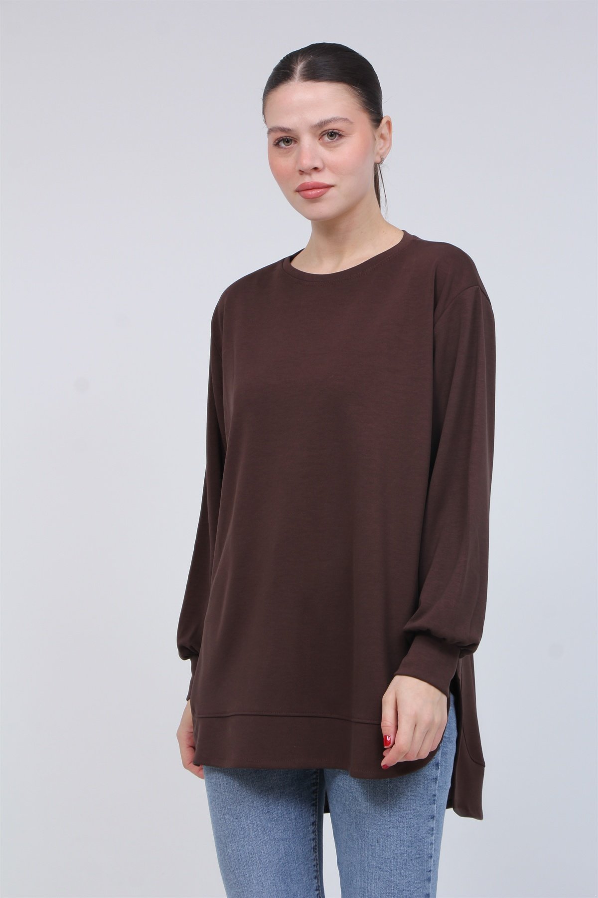 Yan Detaylı Modal Kumaş Tunik 