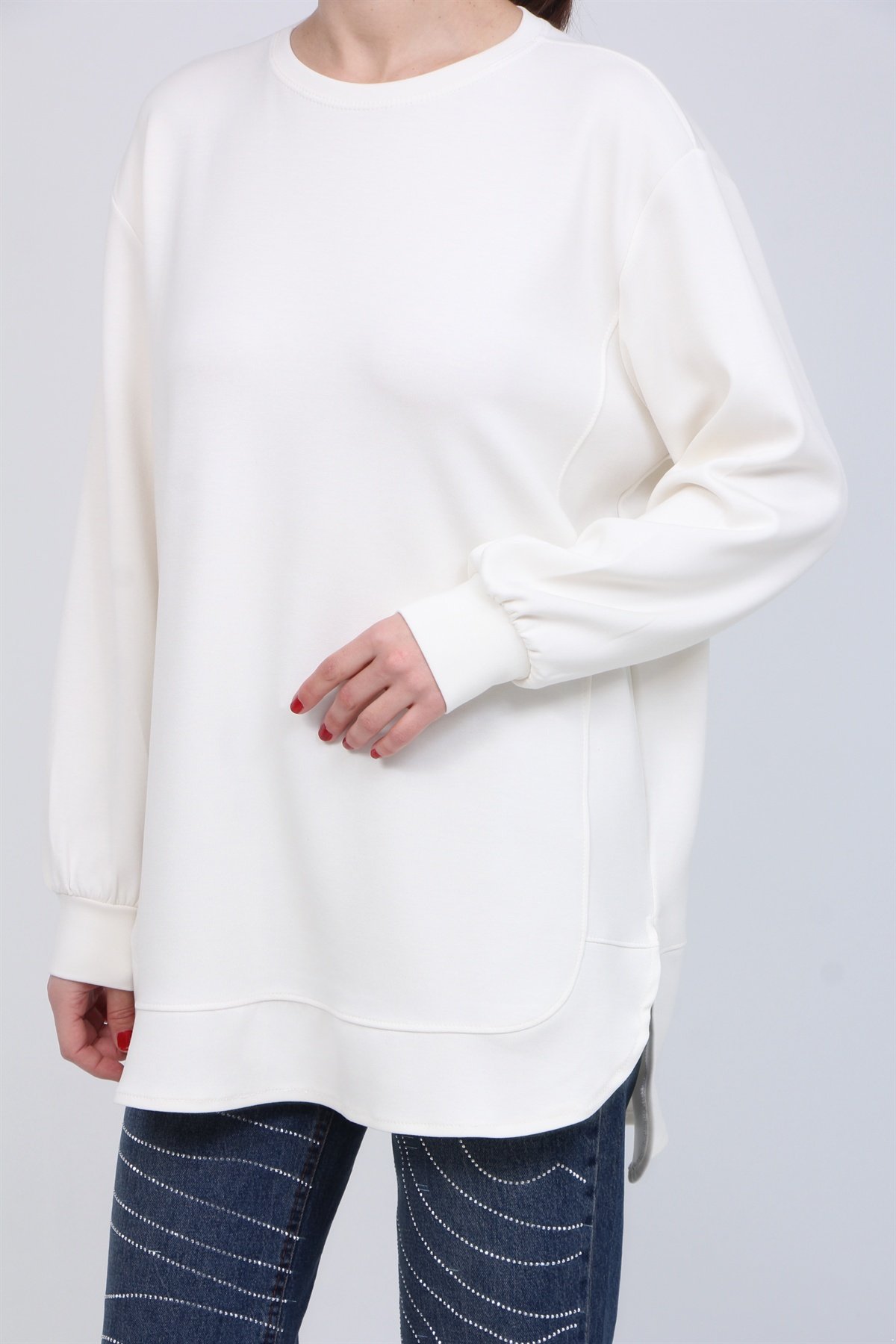 Yan Detaylı Modal Kumaş Tunik 