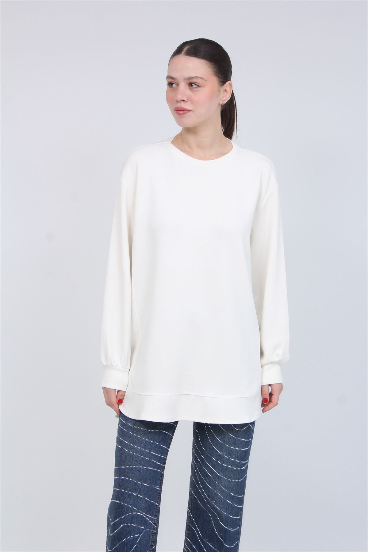 Yan Detaylı Modal Kumaş Tunik 