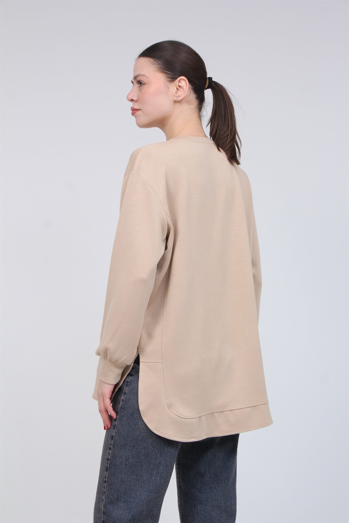 Yan Detaylı Modal Kumaş Tunik 