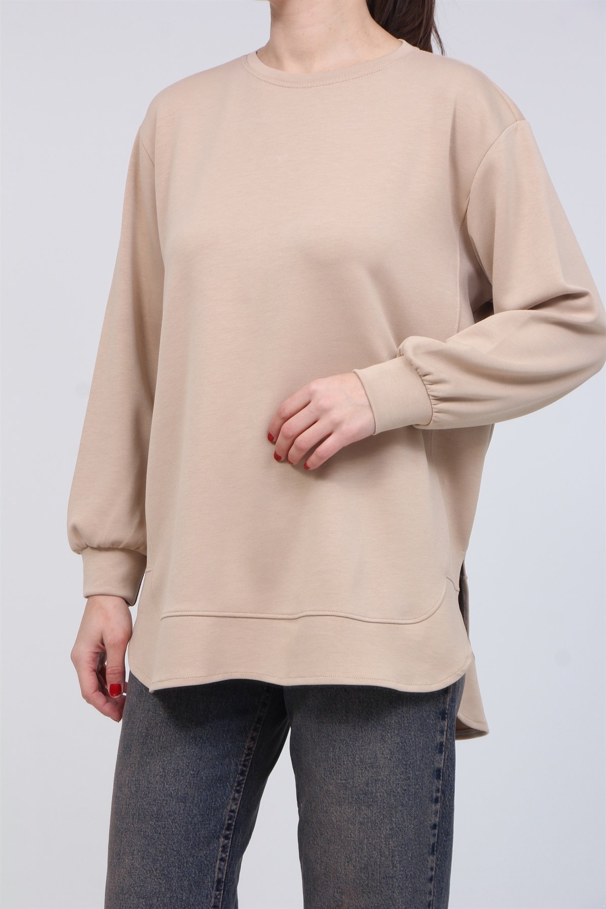 Yan Detaylı Modal Kumaş Tunik 