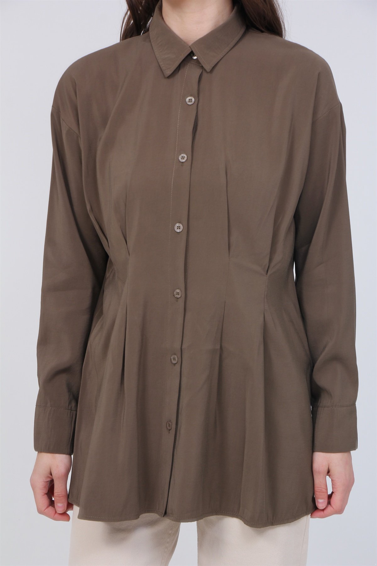 Pile Detaylı Gömlek 