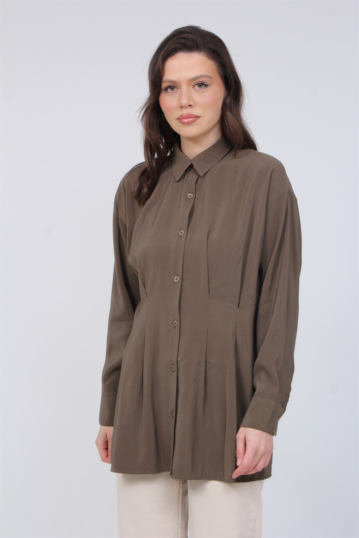 Pile Detaylı Gömlek 