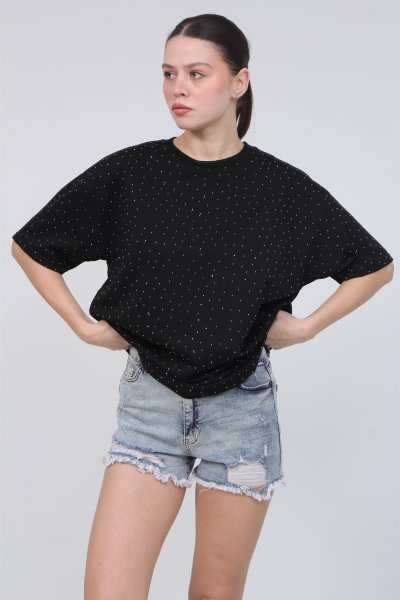 BİKLET YAKA TAŞLI TİŞÖRT