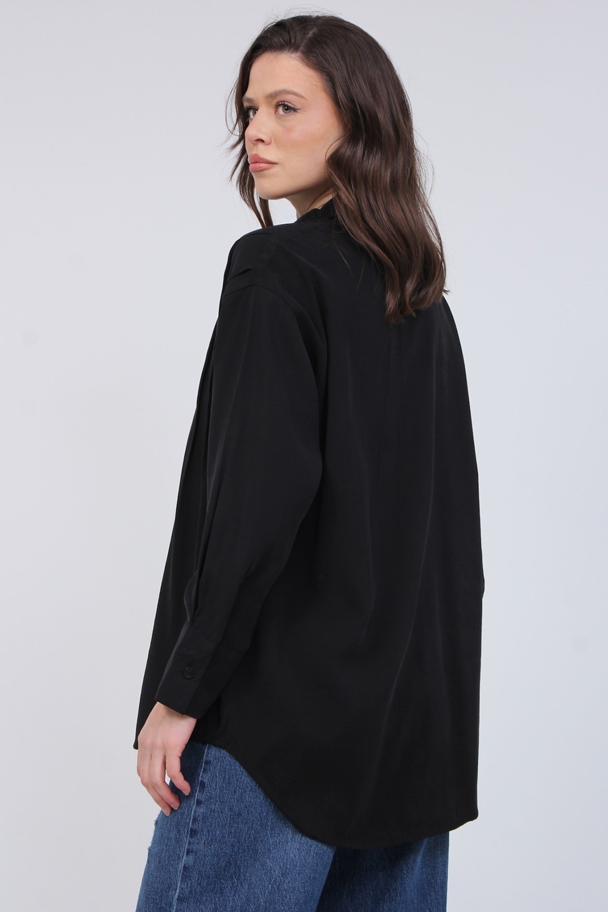 Nervürlü Modal Gömlek 