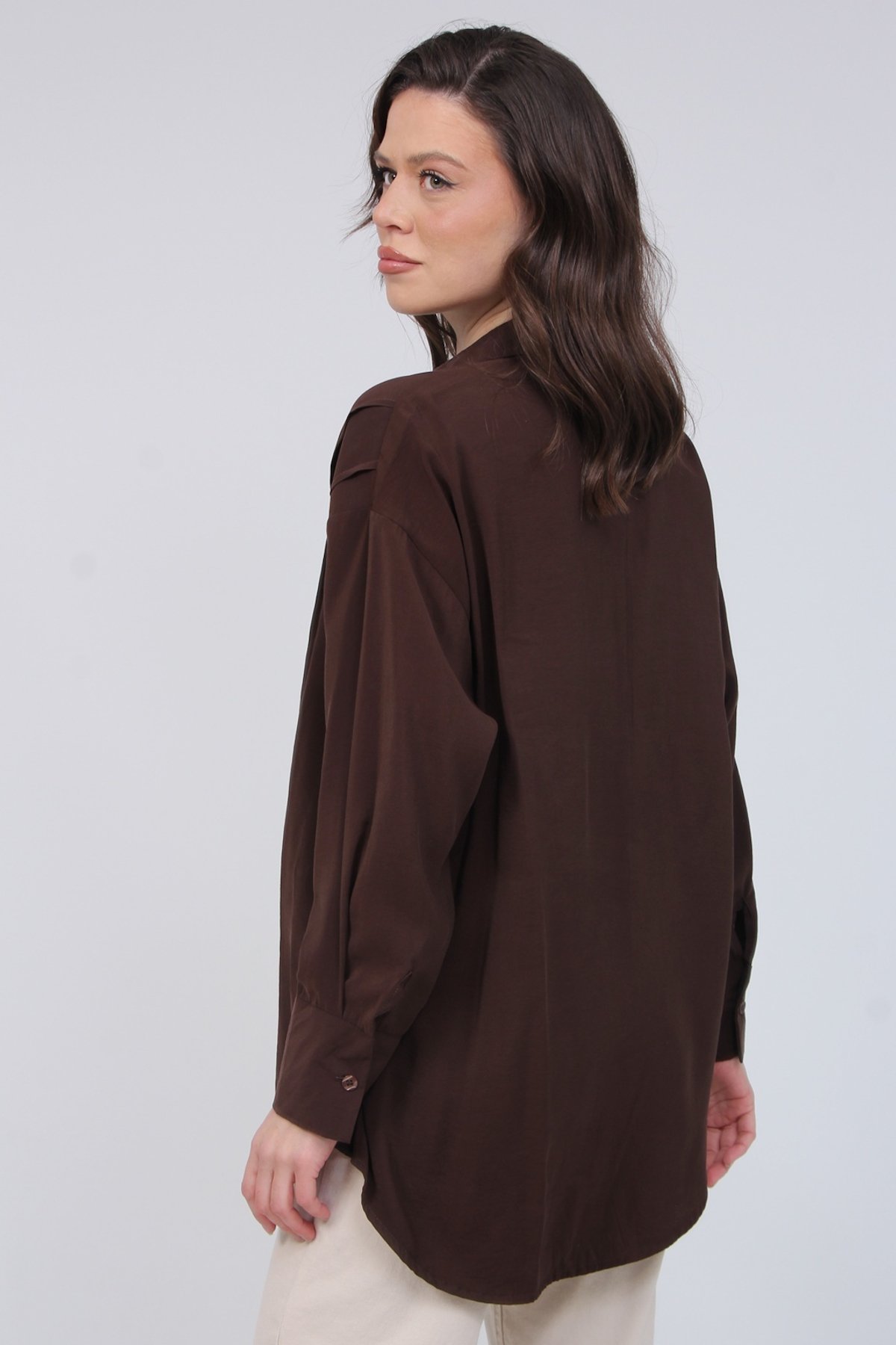 Nervürlü Modal Gömlek 