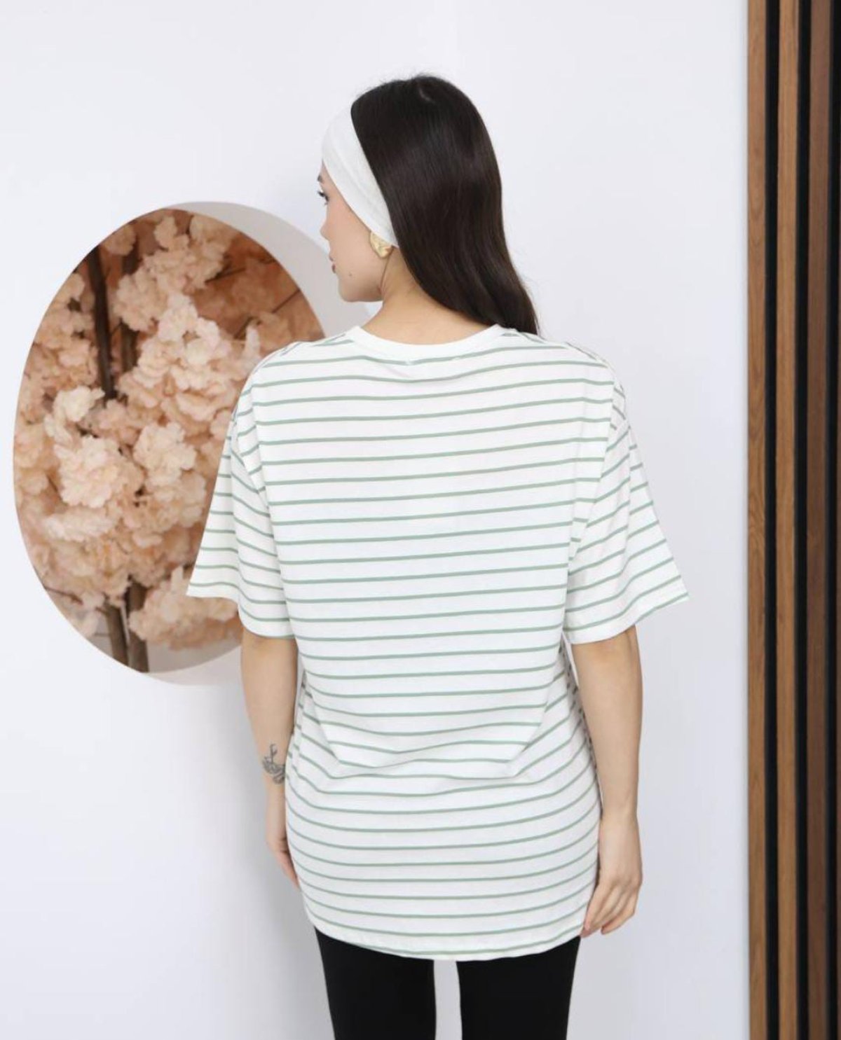 Çizgili Owersize Tişört 