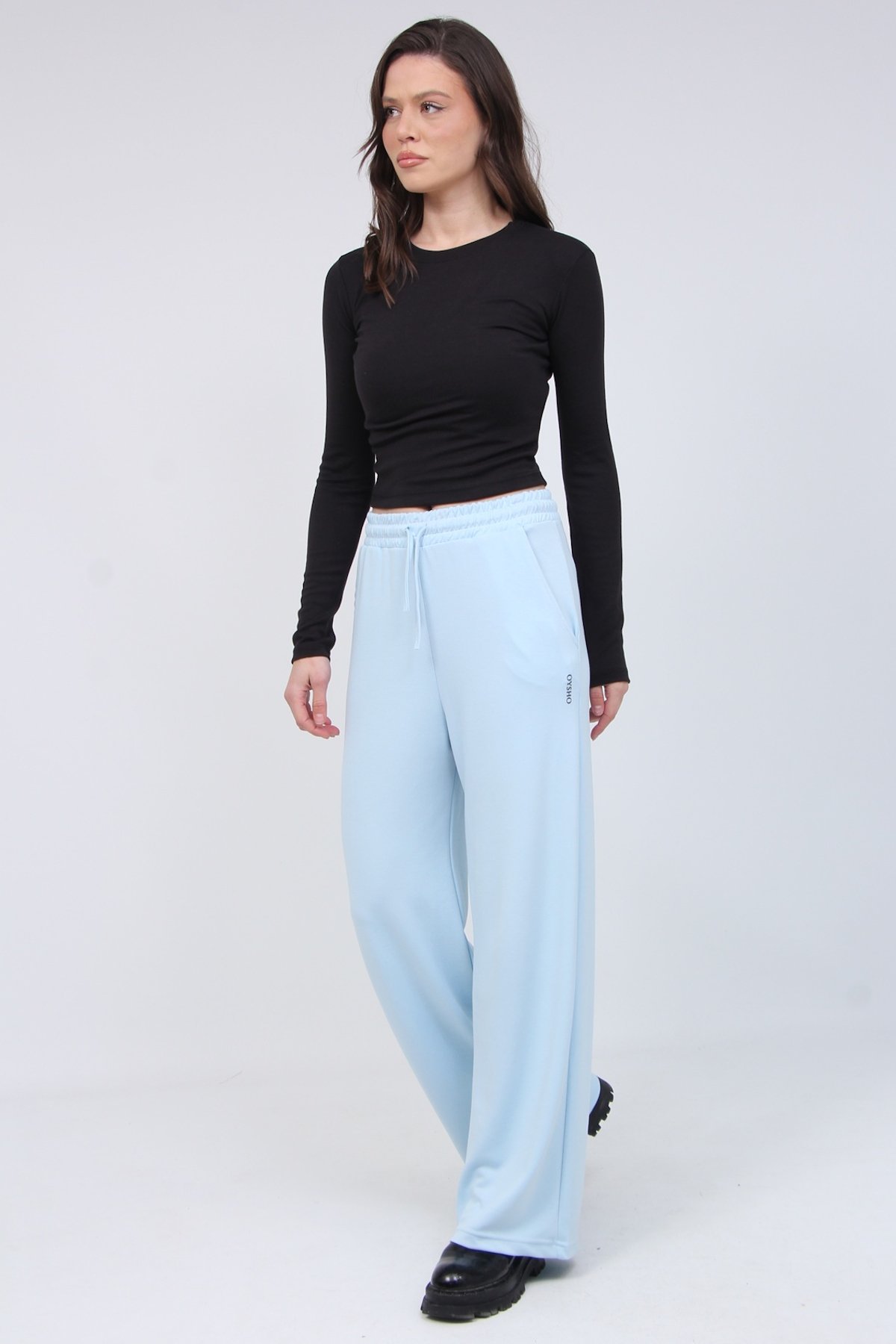 Cl-250 Yanı Nakışlı Modal Kumaş Bol Paça Eşofman 