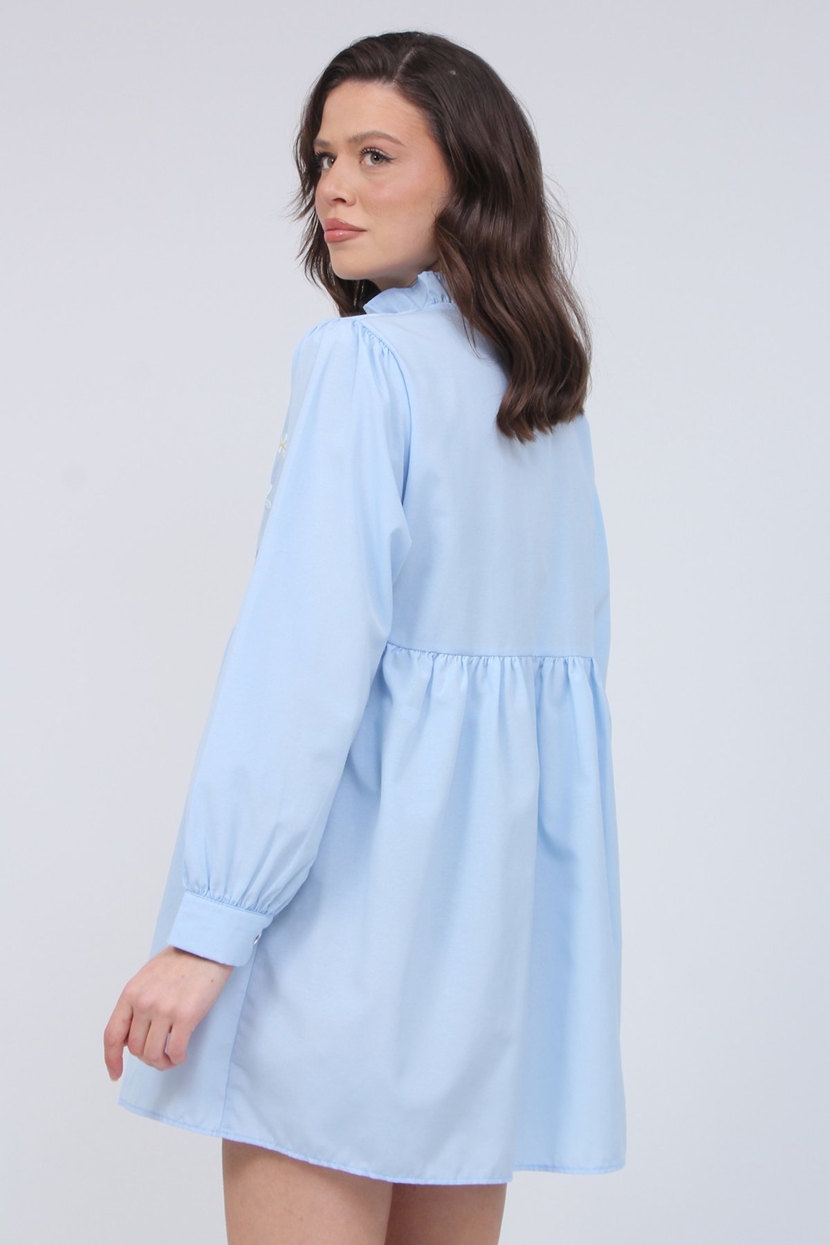 Nakışlı Poplin Tunik Gömlek 